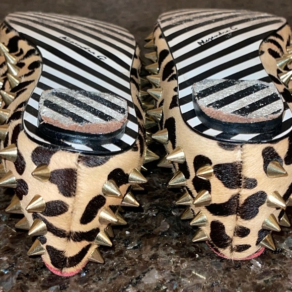 Intermix Alejandra G leopard calf hair studded flats - Picture 10 of 12